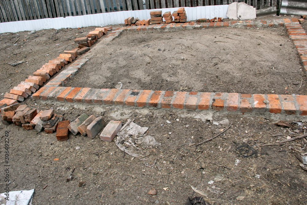 Construction of the red brick Foundation