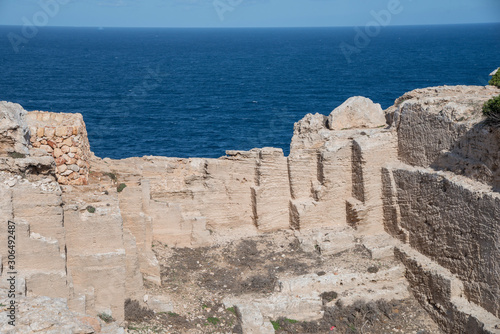 Carrière romaine située à coté du phare de Cavallería, Minorque, îles Baléares