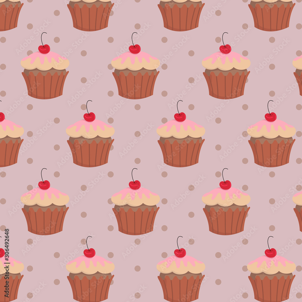 Sweet cupcake pattern, cute cupcake background concept. Sweet cupcake pattern, cute cupcake background concept.