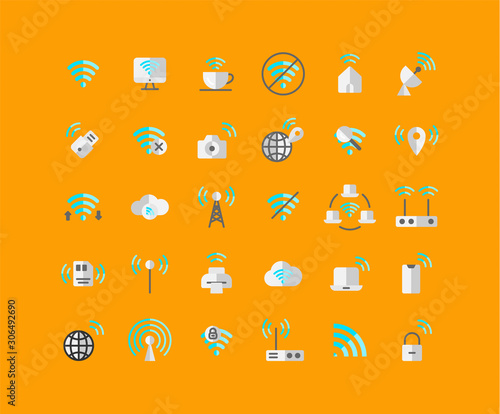 Wireless Network flat icon ...
