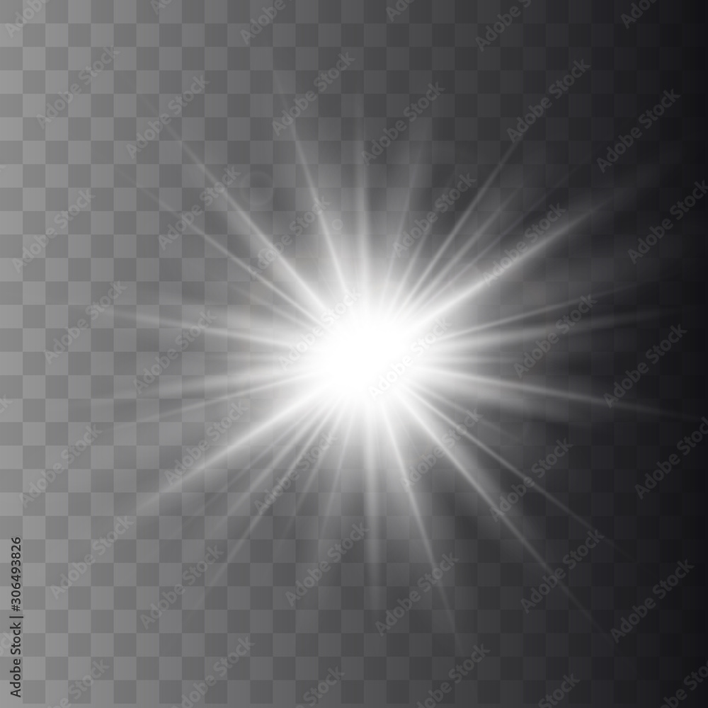Star explosion vector illustration, glowing sun. Sunshine isolated 