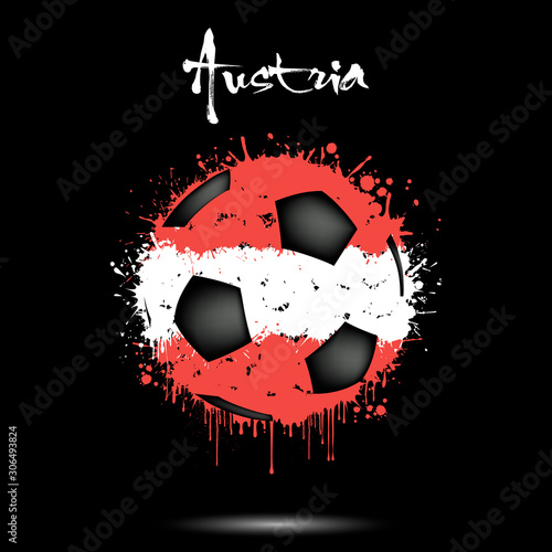 Soccer ball in the colors of the Austria flag