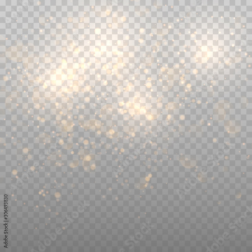 Bokeh lights abstract vector background. Magic blurred particles. Overlay effect background