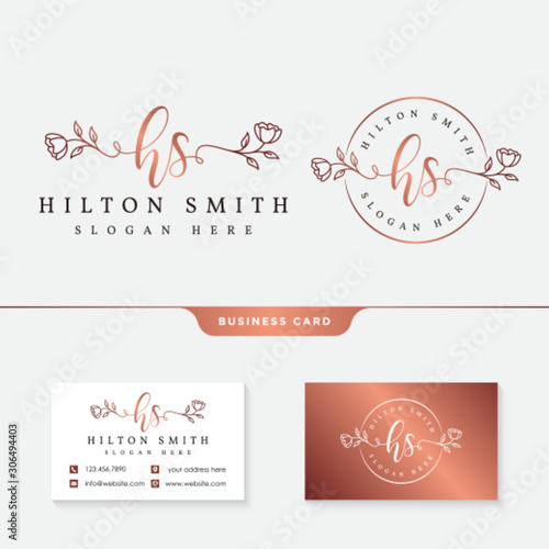initial hs feminine logo collections template premium vector