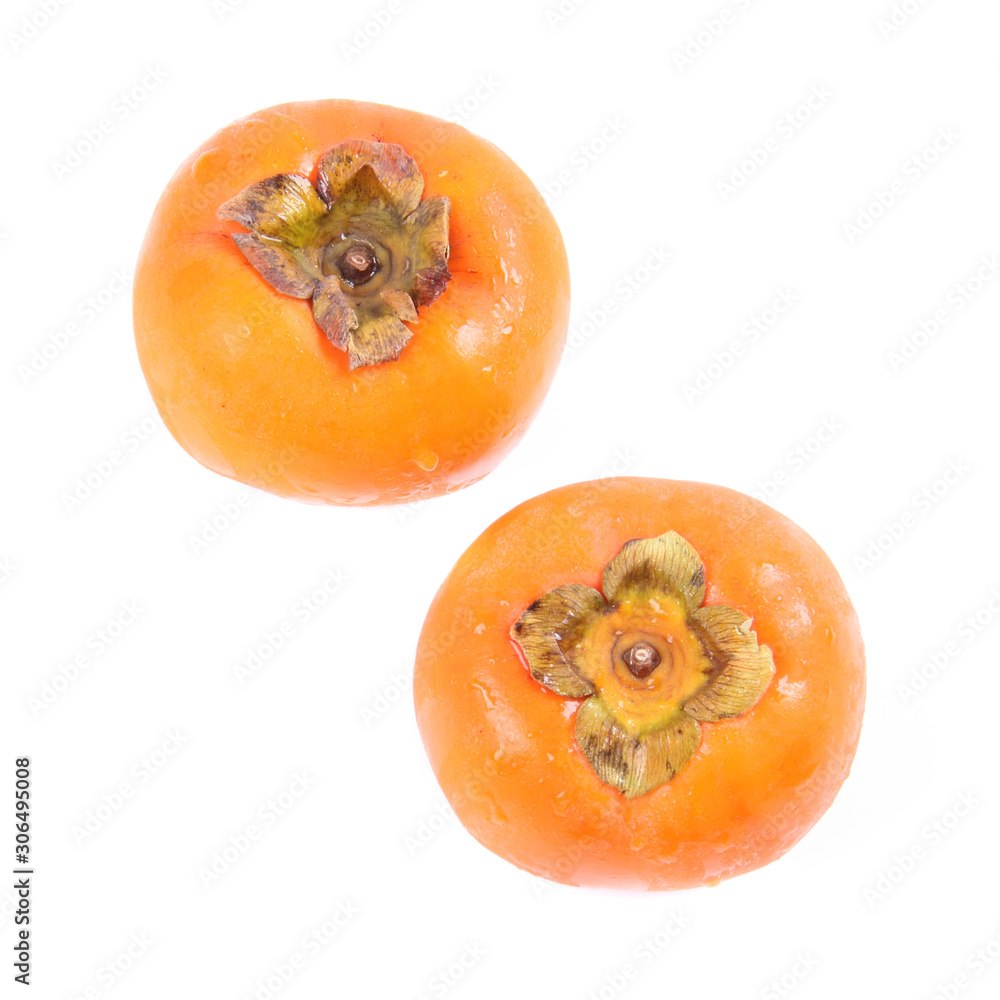 Ripe persimmon fruit isolated on white background Ripe persimmon fruit isolated on white background