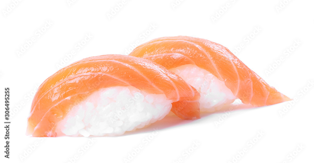 Salmon sushi isolated on white background Salmon sushi isolated on white background