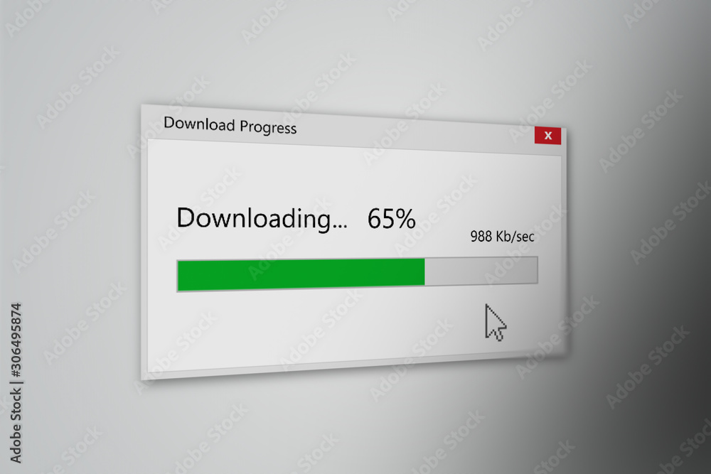 An Adobe stock image of the download process.
