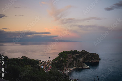Sunset with a view in Taormina, Sicily, Italy © Kim de Been