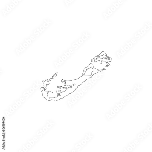 Bermuda Map Sign - Thin Lines eps ten