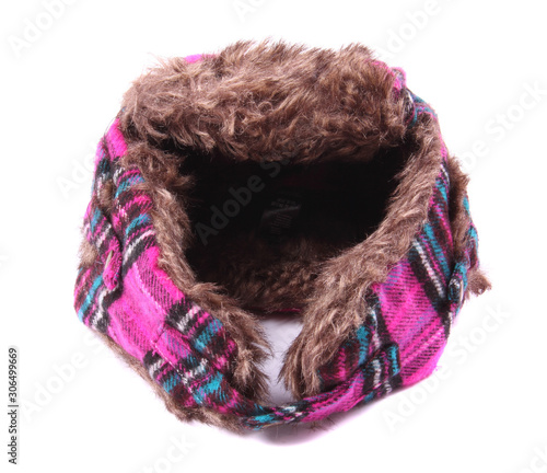 Winter wool hat isolated on white