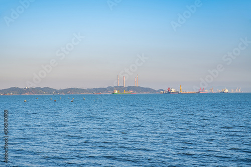 Vessel on the sea in the Pearl River Estuary, Guangdong Province, China