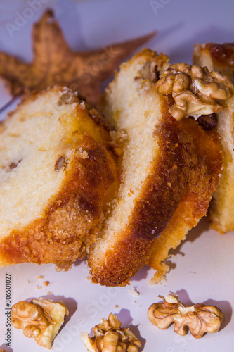 Wallpaper Mural pieces of nut and tangerine cake Torontodigital.ca