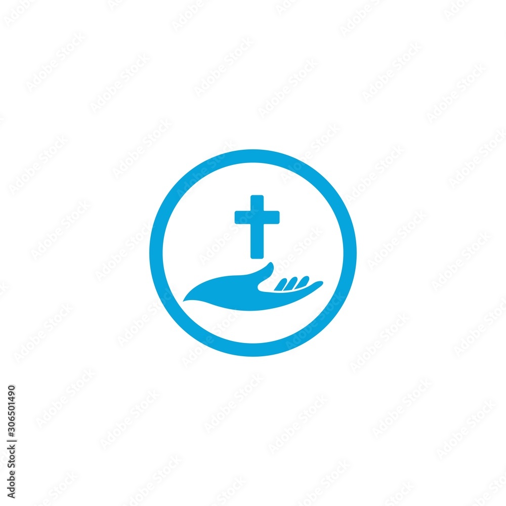 Hands holding Cross, icons or symbols. Religion, Church vector logo illustration Hands holding Cross, icons or symbols. Religion, Church vector logo illustration