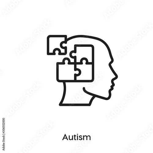 autism icon vector. awareness icon vector symbol illustration. Modern simple vector icon for your design. brain syndrome icon vector	