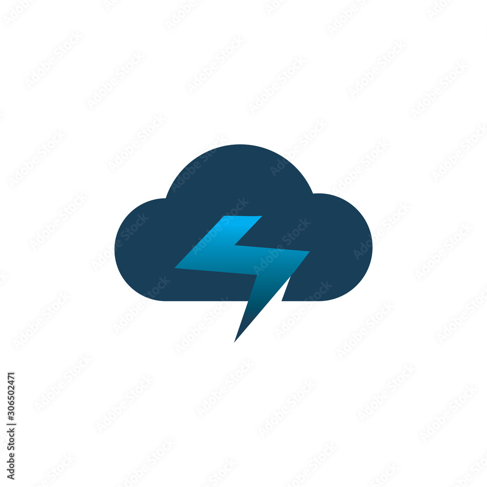 cloud color lightning logo design cloud color lightning logo design