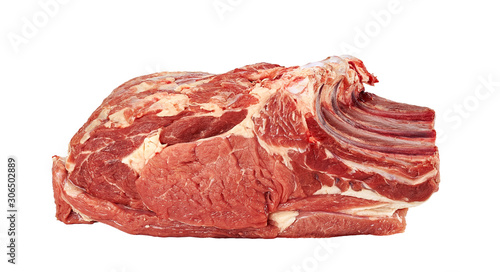 beef steak on a bone on a white background