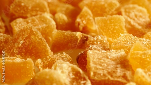 Wallpaper Mural Close up heap of crystallized candied ginger pieces rotating.  Yummy snack, better alternative to candy Torontodigital.ca