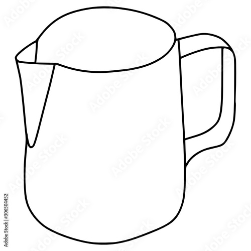 milk jug coffee doodle line vector