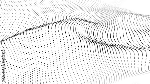 Abstract wave in white background. Wave of particles. Vector illustration.