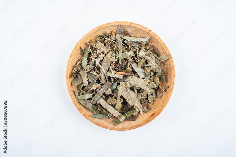 Herba Epimedii on white background Herba Epimedii on white background