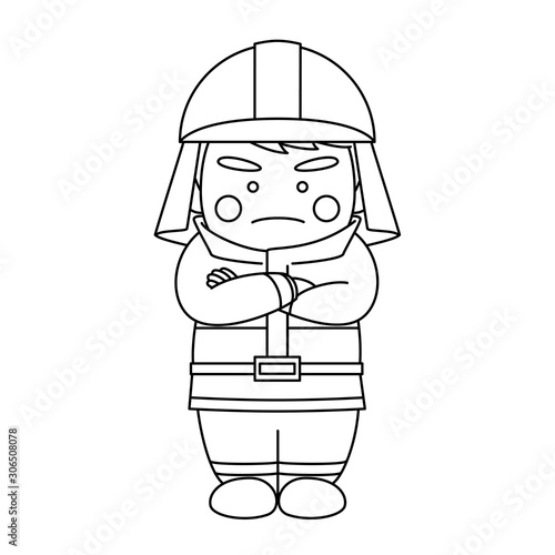 消防士腕組み