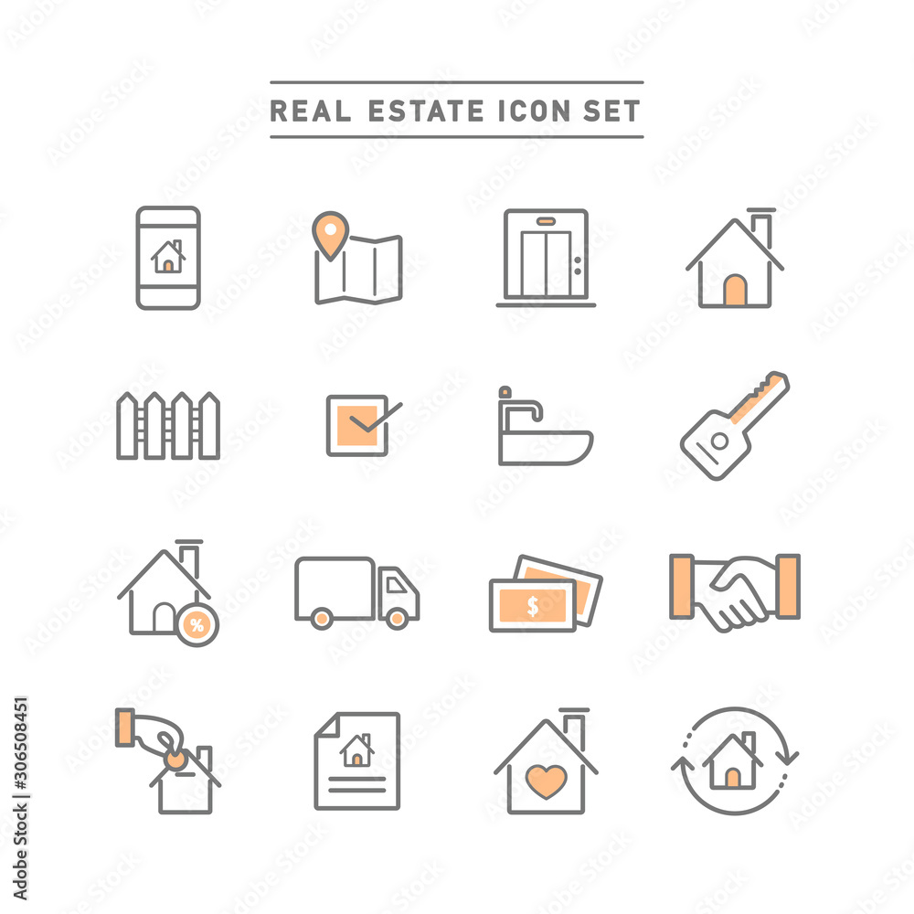 REAL ESTATE ICON SET REAL ESTATE ICON SET