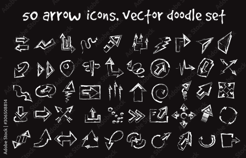 vector doodle arrow icons set vector doodle arrow icons set