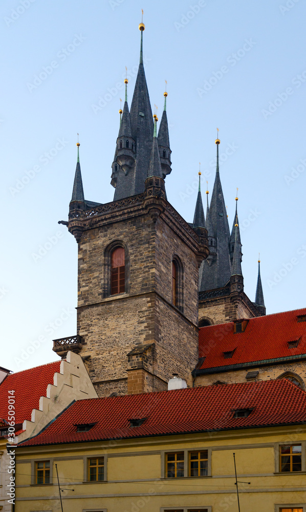 Famous Tyn Church, Prague, Czech Republic