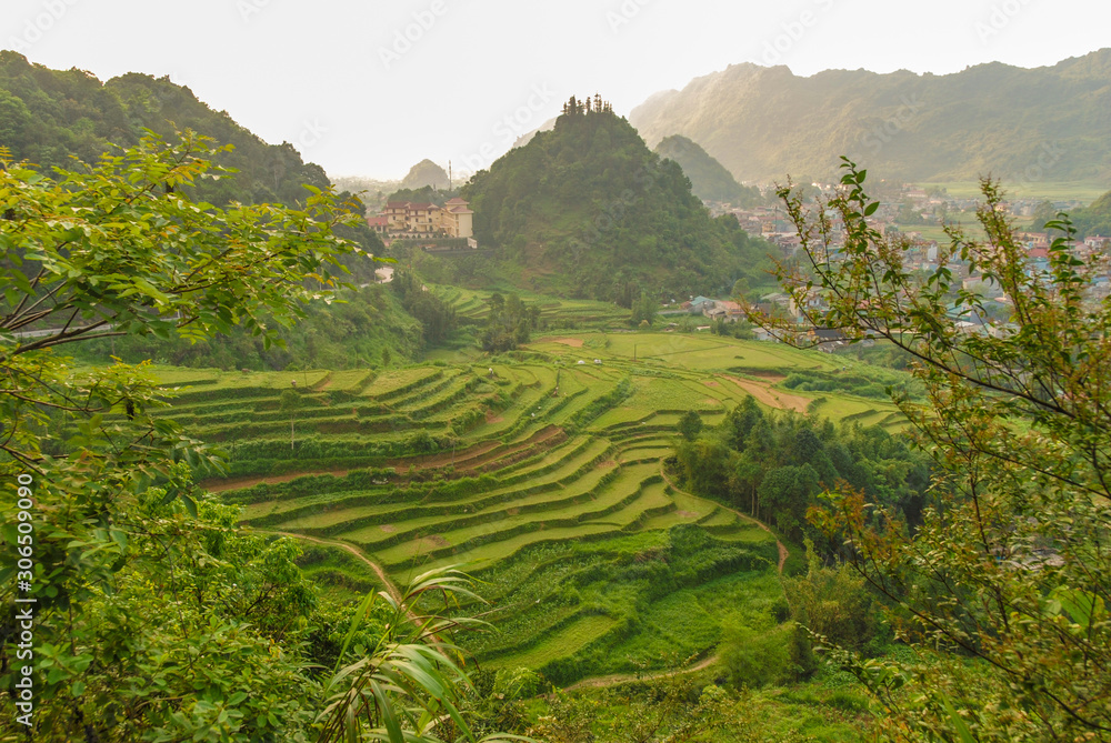 Rice terraces around Tam Son in Ha Giang, Vietnam 