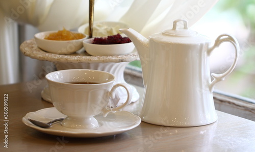 Scone set with jam and cottage cream, Afternoon tea set