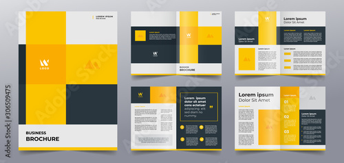 modern yellow brochure pages template