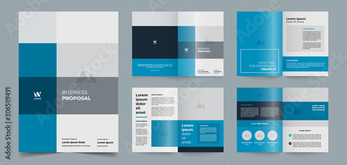 modern blue brochure pages template