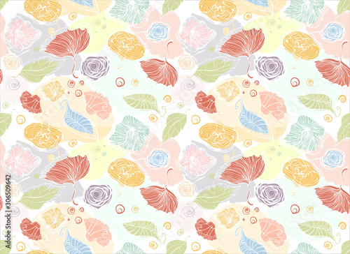 Seamless pattern,sketch flowers,floral pattern,chic vectors,print and pattern