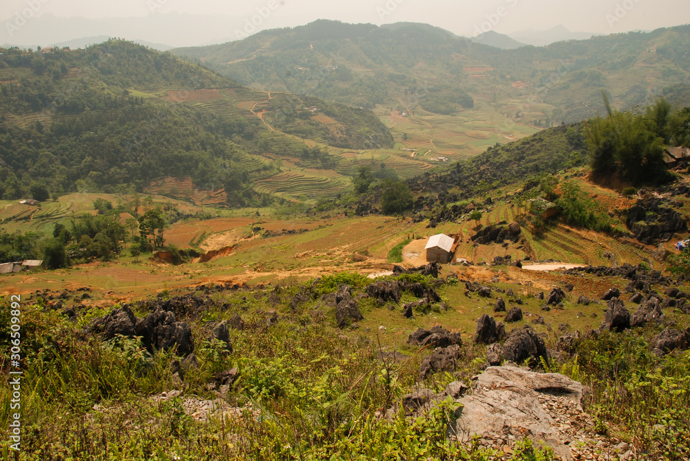Scenery of rice terraces in Ha Giang, Vietnam  
