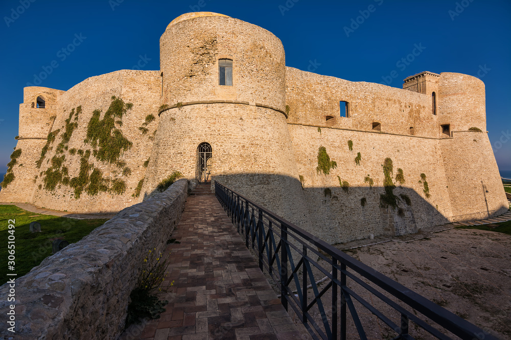 Aragonese Castle of Ortona at sunset