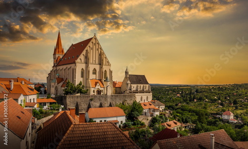 Wallpaper Mural St. Nicholas Cathedral in Znojmo at sunset. Summer evening. Czech Republic. Torontodigital.ca