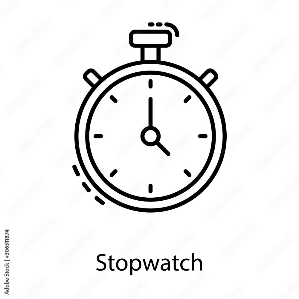 Stopwatch Line Vector Stopwatch Line Vector