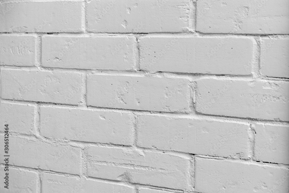 Obraz premium Texture background: white brick wall without shade.