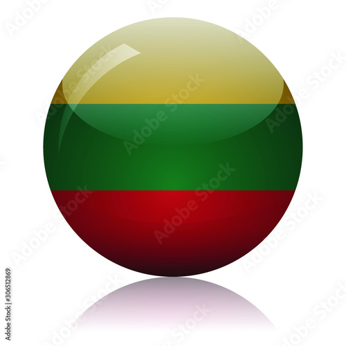 Free Download Lithuanian flag glass icon vector illustration - GFXLoad