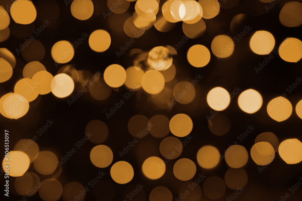 Gold abstract Christmas lights background