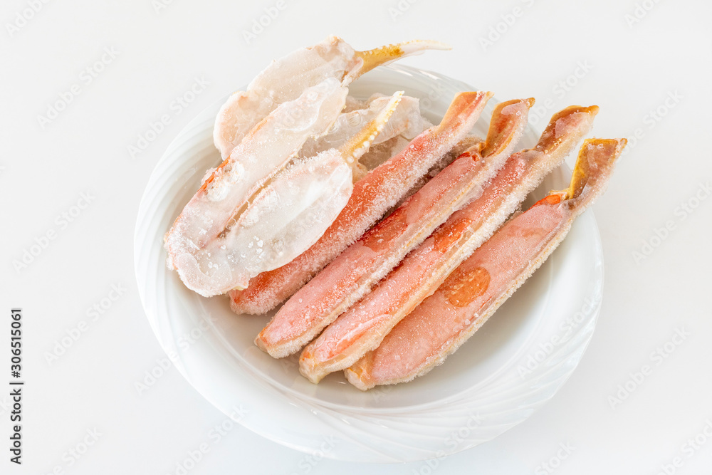 下準備して冷凍したカニの足 下準備して冷凍したカニの足