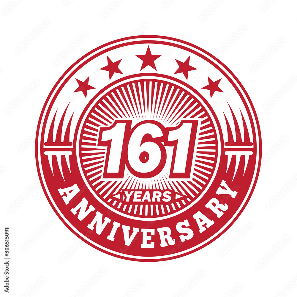 161 years logo. One hundred sixty one years anniversary celebration logo design. Vector and illustration. 161 years logo. One hundred sixty one years anniversary celebration logo design. Vector and illustration.