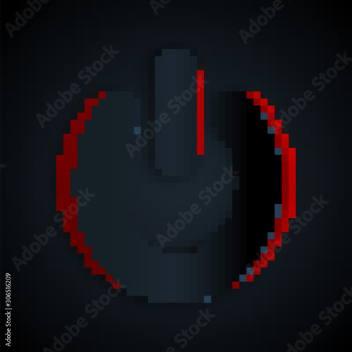 Paper cut Power button icon isolated on black background. Start sign. Paper art style. Vector Illustration