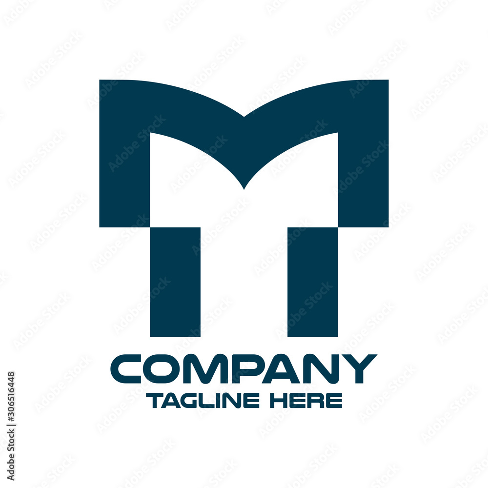 Fototapeta premium Modern letter TM or MT logo. Vector illustration.