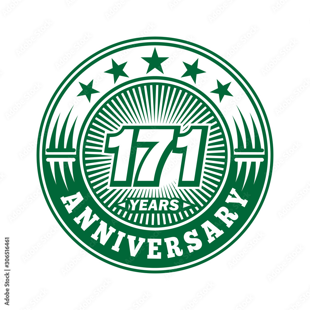 171 years logo. One hundred seventy one years anniversary celebration logo design. Vector and illustration. 171 years logo. One hundred seventy one years anniversary celebration logo design. Vector and illustration.