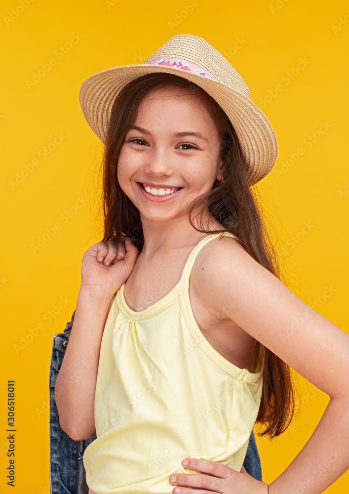 Positive girl in summer outfit Positive girl in summer outfit