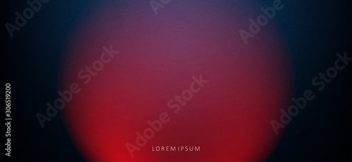 Blue dark textural background with a round abstract transparent frame in red tint