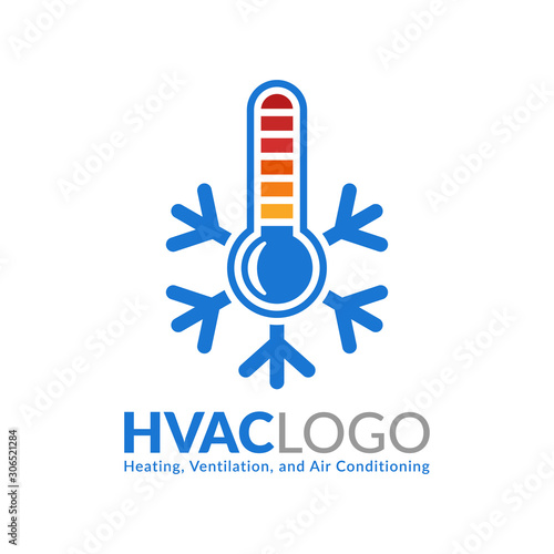 HVAC logo design, heating ventilation and air conditioning logo or icon template.