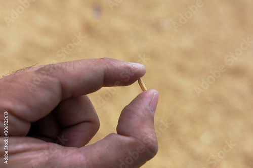rice seed in the hand after finished harvest season