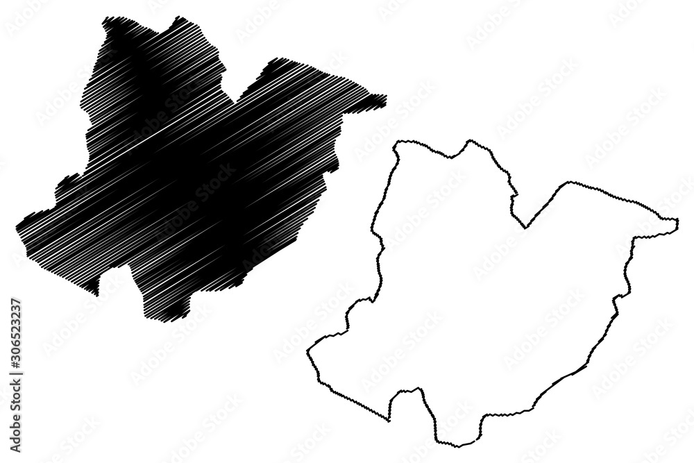 Bomi County (Counties of Liberia, Republic of Liberia) map vector illustration, scribble sketch Bomi map
